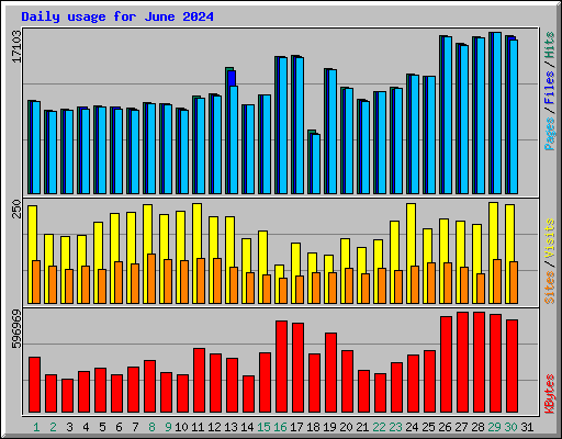 Daily usage for June 2024